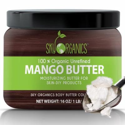 Sky Organics Unrefined, Organic Mango Butter for Dry Skin and Hair Care, 16 Oz.