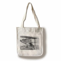 Pilot Lincoln Beachey w/ his airplane Photograph #1 (100% Cotton Tote Bag - Reusable)