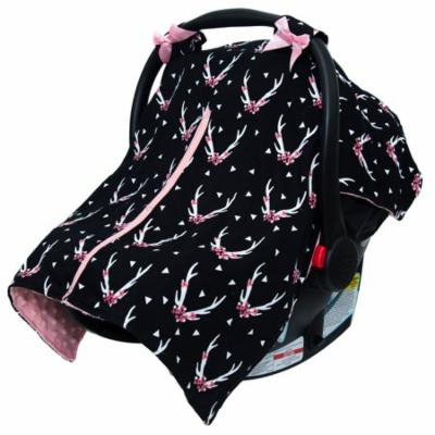 JLIKA car seat canopy cover- Black Floral Deer