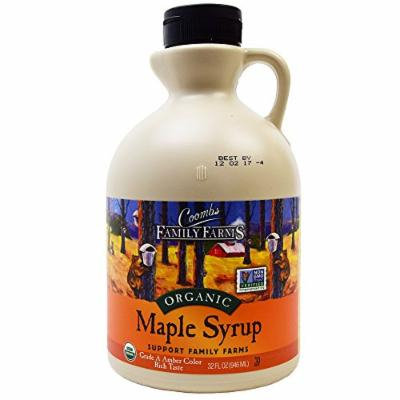 Coombs Family Farms, Organic Maple Syrup, Grade A, Amber Color, Rich Taste, 32 FL OZ (946 ml), Non GMO, Frustration Free Packaging (Bubbles)