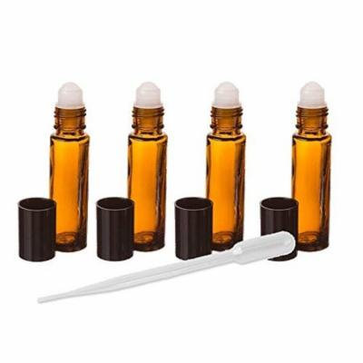 Grand Parfums 24 Amber Aromatherapy Essential Oil Glass Roll-on Bottles for Perfume, Lip Balm, Lip Gloss
