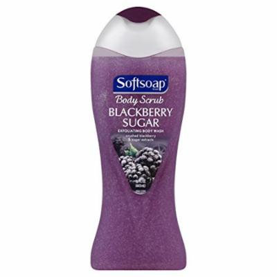 4 Pack Softsoap Exfoliating Body Wash Blackberry Sugar Scrub 15oz Each