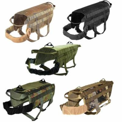 TACTICAL Dog Vest Harness K9 Molle MILITARY Army PATCH Panel Green sz Small