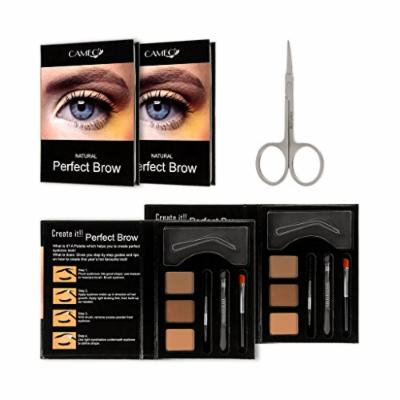 Perfect Brow Eyebrow Makeup Kit (2 Pack) - Premium Natural Eyebrow Color With FREE Eyebrow Grooming Scissors - Ideal Eyebrow Hair Trimmer