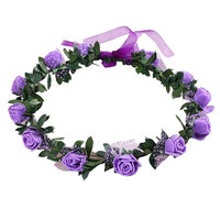 Gilroy Bohemian Rose Flower Crown Headband Bridal Wedding Hair Garland Wreath Headdress