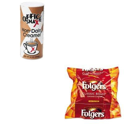 KITFOL06114OFX00020CT - Value Kit - Office Snax Reclosable Canister of Powder Non-Dairy Creamer (OFX00020CT) and Folgers Regular Coffee Filter Pack, .9 Ounce (FOL06114)