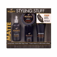 Woody's Matte Styling Stuff for Men, Gift Set. Perfect for valentines day gift