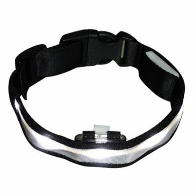 SODIAL Pet Dog Cat Collar Waterproof LED Safety Adjustable Flash Light Tag, Size M White