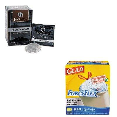 KITCOX70427JAV30800 - Value Kit - Java Trading Co. Coffee Pods (JAV30800) and Glad ForceFlex Tall-Kitchen Drawstring Bags (COX70427)
