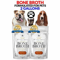 Premium Bone Broth For Pets - Organic Grassfed - Bone Broth For Dogs & Cats (Beef/Chicken /Turkey /No Veggies/ No Salt) - Non-GMO/Gluten-Free/Dairy-Free/Soy Free. 2 Gallons. Frozen 32oz bags, 8 count.
