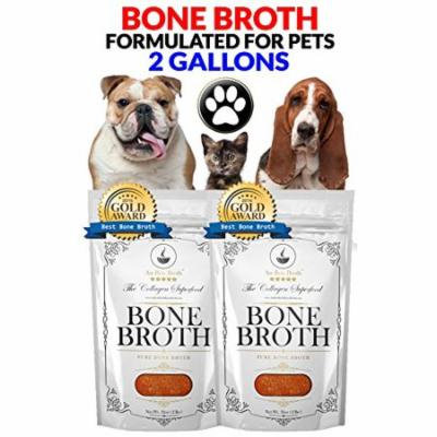 Premium Bone Broth For Pets - Organic Grassfed - Bone Broth For Dogs & Cats (Beef/Chicken /Turkey /No Veggies/ No Salt) - Non-GMO/Gluten-Free/Dairy-Free/Soy Free. 2 Gallons. Frozen 32oz bags, 8 count.