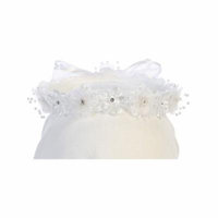 Angels Garment Girls White Flower Glitter Center Embellished Headband