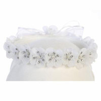 Angels Garment Girls White Flower Sparkle Center Embellished Headband