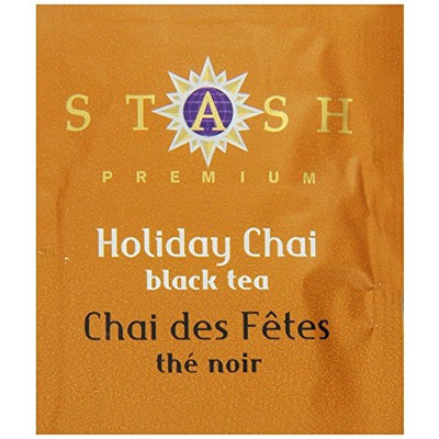 Stash Tea Holiday Chai Black Tea 100 Count Tea Bags in Foil (packaging may vary) Individual Spiced Black Tea Bags for Use in Teapots Mugs or Cups, Brew Hot Tea or Iced Tea