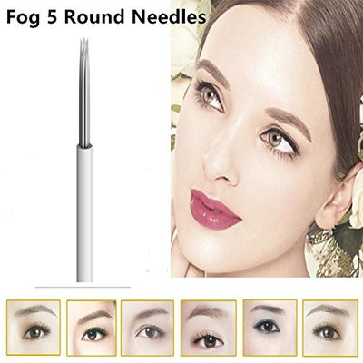 50Pcs Round 5 Needles For Fog Manual Pen Permanent Makeup Round 5 Microblading Embroidery Eyebrow Needle