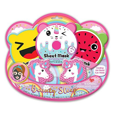 Hot Focus Unicorn Spa Kit for Girls 1 Cooling Beads Eye Kids Sleeping Mask for Sleep 1 Mud mask and 1 Charcoal Face Mask