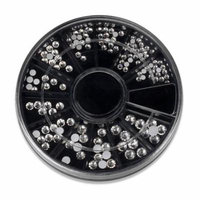 BMC Mixed Size (2mm-4mm) Clear Round Nail Art Rhinestones 3D Studs Wheel