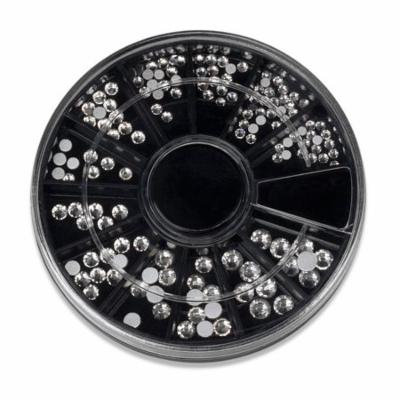 BMC Mixed Size (2mm-4mm) Clear Round Nail Art Rhinestones 3D Studs Wheel