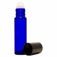 144 Essential Oil, Aromatherapy - Cobalt Blue Glass Bottle with Roll On Applicator and Black Cap - 10 ml - Grand Parfums Package of 144 Bulk Lot Wholesale