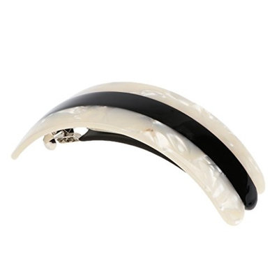 MagiDeal France Acetate Arch Spring Large Hair Clip Barrette Hairpin Hair Accessory - Black+White, as described