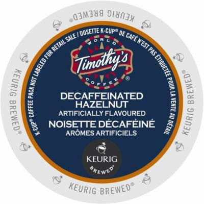 Timothy's Hazelnut Decaf Coffee, K-Cup Portion Pack for Keurig Brewers (96 Count)