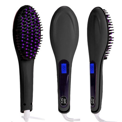 Yphone Premium Essential Ceramic Hair Straightening Brush Natural Straight Hair Iron Anti Scald Detangling Brush For Stunning Hair