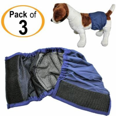 PACK - 3pcs WASHABLE Dog MALE Diaper Belly Band Lined WITH ABSORBENT PAD Reusable Small Medium Large Breeds sz XX-Large (waist: 18