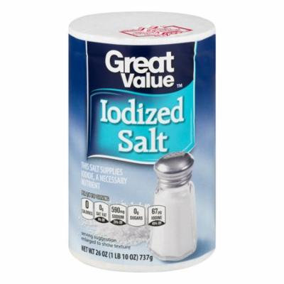 Great Value Iodized Salt, 26 oz