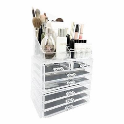 Unique Home Makeup Cosmetic Organizer Conceal/Lipstick/Eyeshadow/Brushes in One place Storage Drawers, Clear, Large, 3 Piece Set