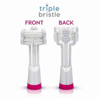 Triple Bristle Sonic Toothbrush Replacement Heads Cleaner Teeth & Whiter Smile 1/3 The time - 2 Pack Pink