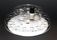 Therapure Health Essentials Essential Oil Carousel Display Rack, 2-Shelf, 29-10ml Bottles, Clear