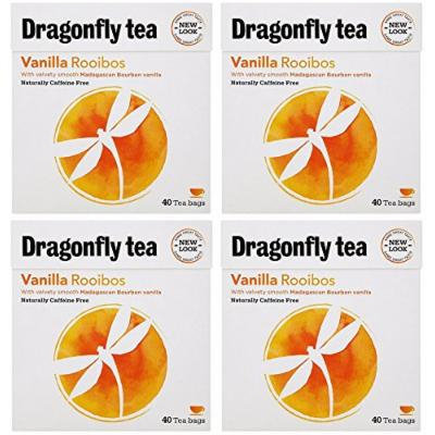 (4 PACK) - Dragonfly Tea - Vanilla Rooibos Tea | 40 Bag | 4 PACK BUNDLE