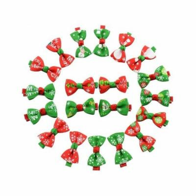 20 Pieces Girl Christmas Holiday Gift Snowflake Ribbon Hair Bows Clip Girl Hairpin