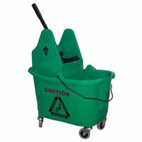 Tough Guy 5CJK3 Green Polypropylene 12 to 32 oz. Mop Bucket and Wringer