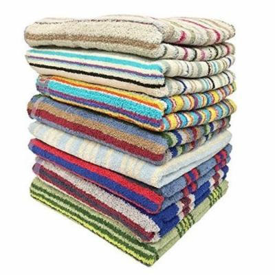 Ruthy's Textile 3PK Cotton Bath Towels, Assorted Striped Colors