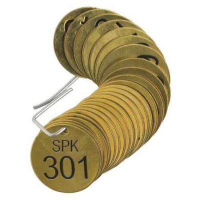 BRADY 23639 Number Tag,Brass,Series SPK 301-325,PK25 G9390342