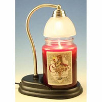 Aurora Pewter Candle Warmer Gift Set - Warmer and Courtneys 26oz Jar Candle - MAHOGANY TEAKWOOD