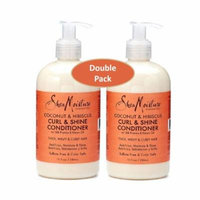 Shea Moisture Coconut and Hibiscus Curl & Shine Conditioner w/ Silk Protein & Neem Oil 12 oz – Thick, Wavy & Curly Hair – Value Double Pack – Qty of 2