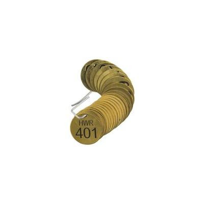 BRADY 23552 Number Tag,Brass,Series HWR 401-425,PK25 G9389651