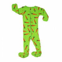 Elowel Little Girls Green Carrots Print Zipper Footed Pajama Sleeper 2-5