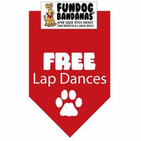 Fun Dog Bandana - FREE LAP DANCES - One Size Fits Most for Med to Lg Dogs, red pet scarf