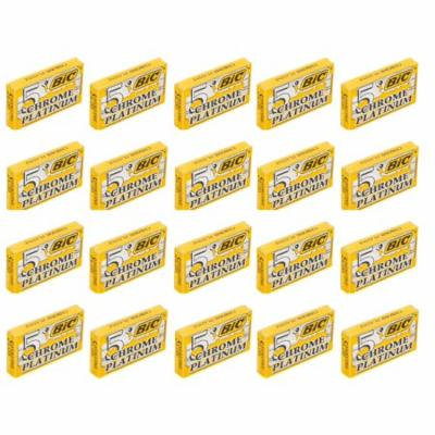 BIC Chrome Platinum Double Edge Safety Razor Blades, 100 Count