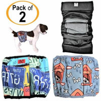 PACK – 2 Colors WATERPROOF Diapers Dog Belly Band WITH ABSORBENT Pad Male Wrap Reusable sz M (waist 12