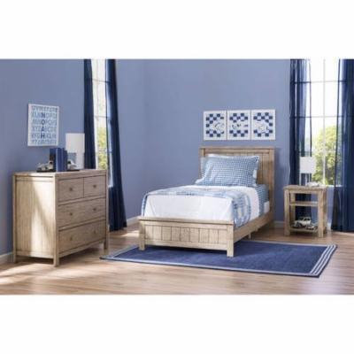 Delta Children Farmhouse 3-Piece Twin Room-In-A-Box, Rustic Whitewash