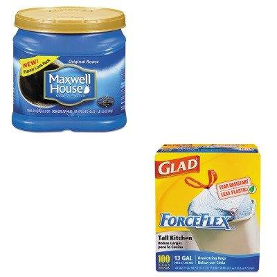 KITCOX70427MWH04648 - Value Kit - Maxwell House Coffee (MWH04648) and Glad ForceFlex Tall-Kitchen Drawstring Bags (COX70427)