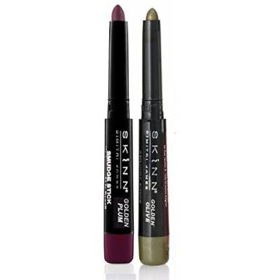 Skinn Cosmetics Smudge Stick for Eyes - Set of 2 Waterproof Eye Pencils - Golden Olive & Golden Plum