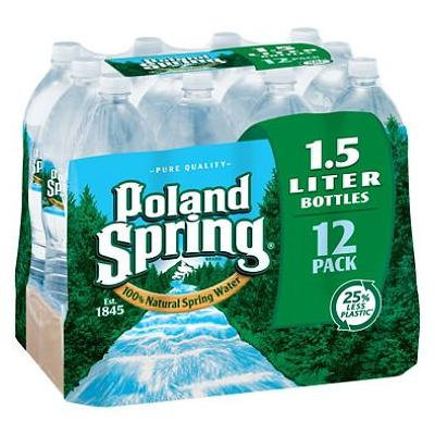 Poland Spring 100% Natural Spring Water (1.5 L bottles, 12 pk.)