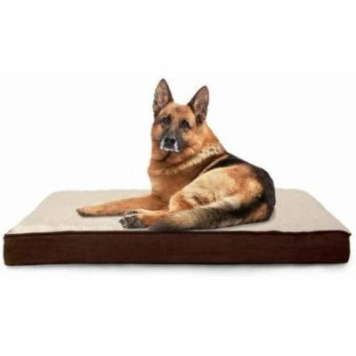 FurHaven Faux Sheepskin & Suede Deluxe Orthopedic Dog & Cat Bed, Large, Espresso