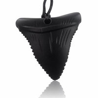 Black Shark Tooth Silicone Necklace for Teething Babies and Kids | Gender Neutral Baby Teething Necklace | Sensory Teether Pendant To Soothe Gums