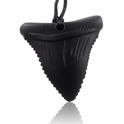 Black Shark Tooth Silicone Necklace for Teething Babies and Kids | Gender Neutral Baby Teething Necklace | Sensory Teether Pendant To Soothe Gums